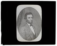 Abraham Lincoln Magic Lantern Slide -- Taken as President-Elect in 1861